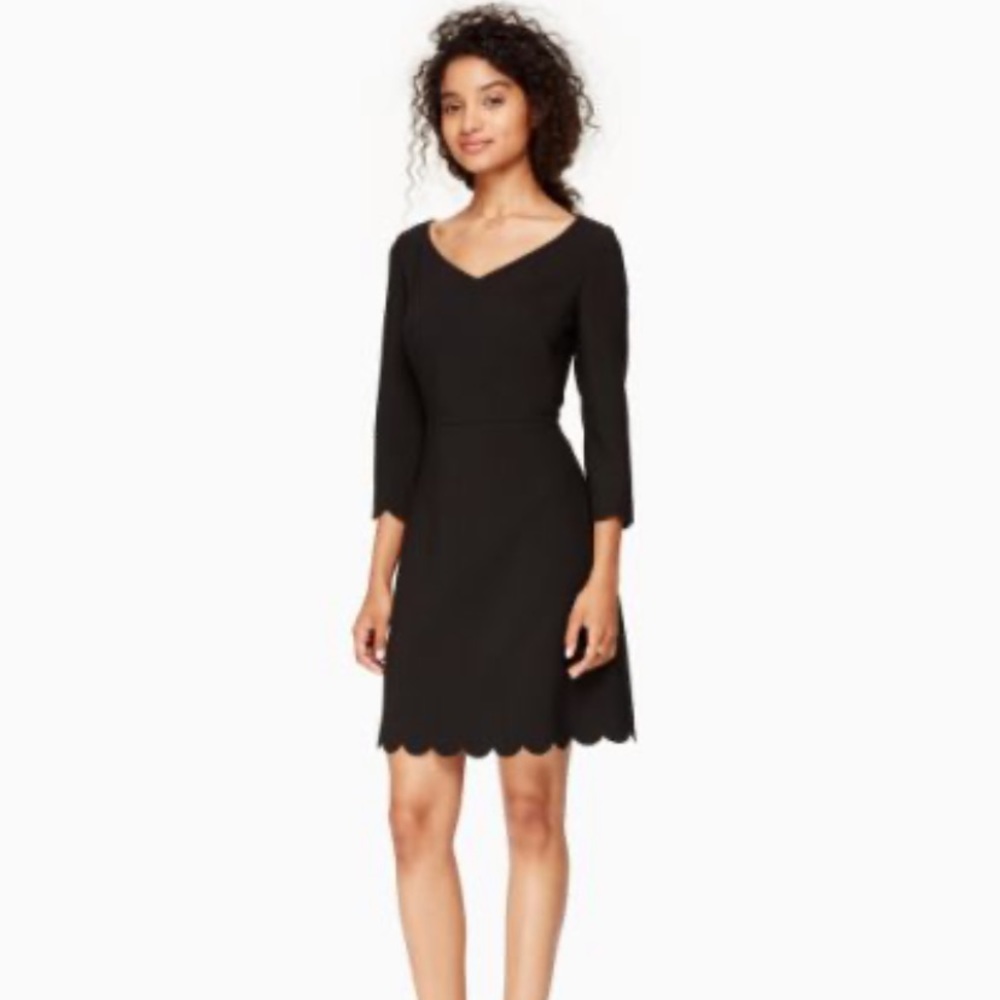 Kate Spade Black Scalloped Hem Dress Size 4
